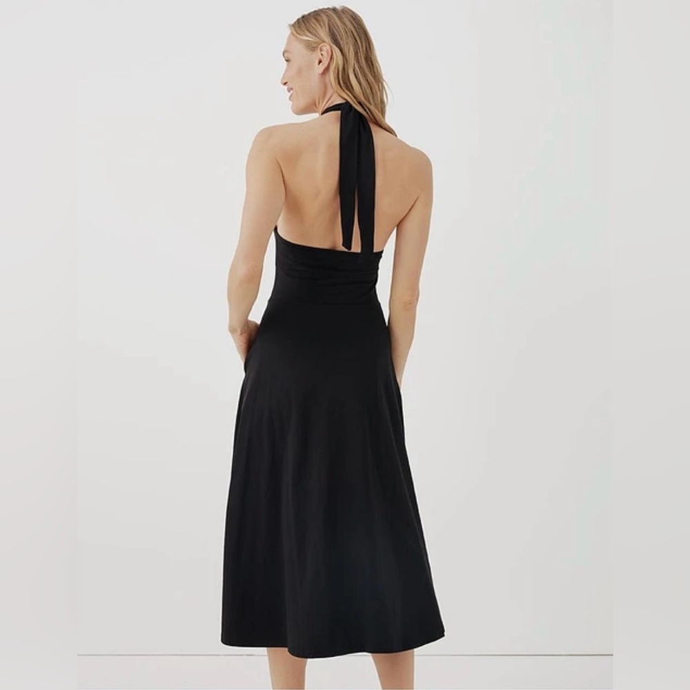 Pact Fit & Flare Modern Halter Midi Dress with pockets! - Picture 2 of 4